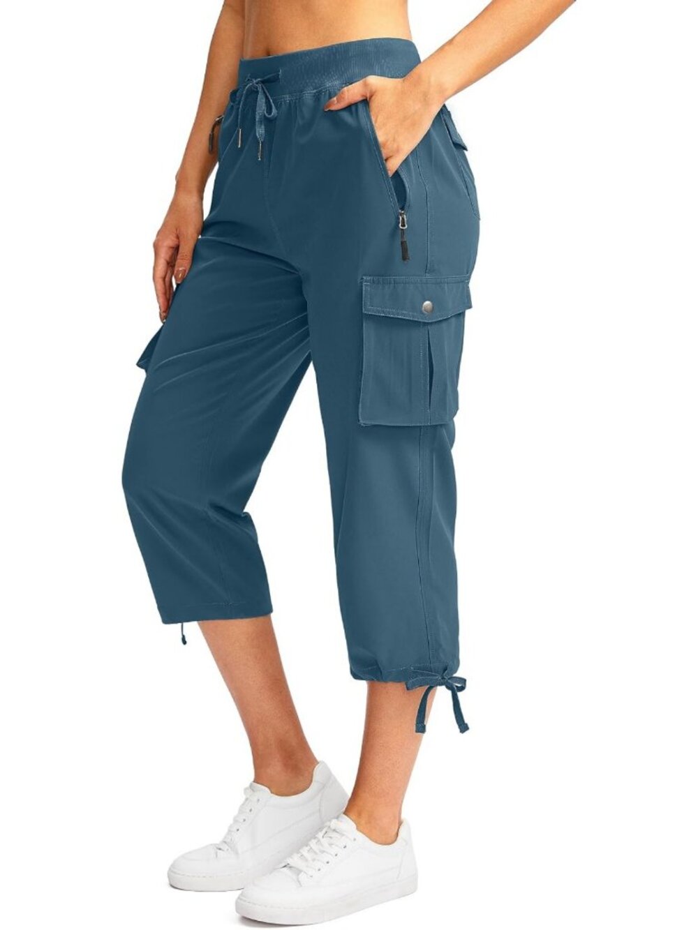 Lightweight Quick-Dry Women's Cargo Capris Pants with 6 Pockets for Summer Fun